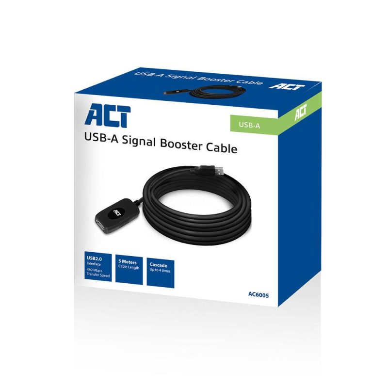 Кабел ACT AC6005 USB-A мъжко - женско, 5.0 м - Image 4