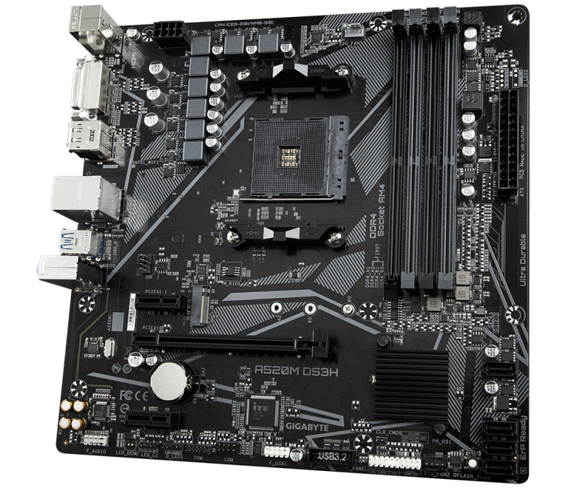Дънна платка GIGABYTE A520M-DS3H V2, Socket AM4 - Image 2