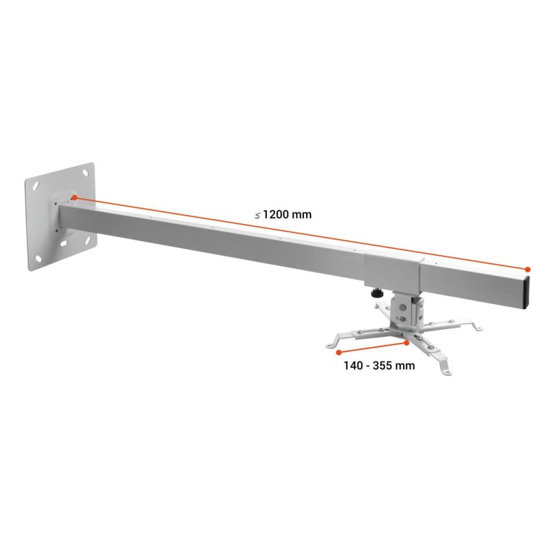 Стойка за проектор за стена Celexon Multicel WM1200, до 15 кг, регулируема, бял - Image 3