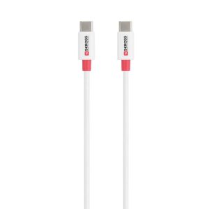 Кабел Skross, USB-C - USB-C 2.0 мъжко, 0.15 м, Бял