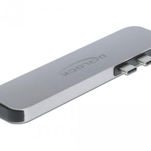 Докинг станция Delock, За MacBook, HDMI 4K, USB-A, USB-C, PD, Сива - Image 2