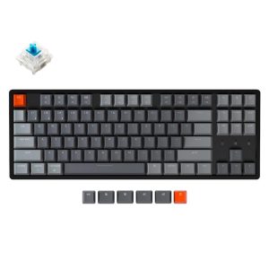 Геймърска Механична клавиатура Keychron K8, Aluminum, Hot-Swappable, TKL Gateron Optical Blue Switch, RGB LED ABS - Image 2
