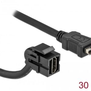 Keystone модул Delock, HDMI женско 110° - HDMI женско, Черен - Image 2
