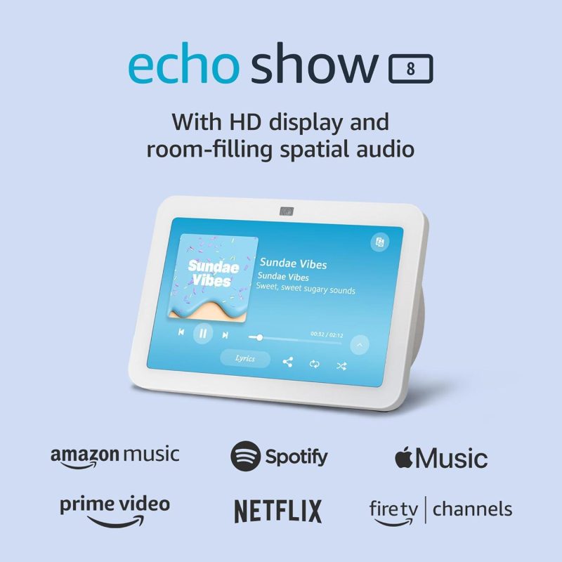 Смарт тонколона Amazon Echo Show 8 (Gen 3), Сензорен екран, Гласов асистент, Бял - Image 2