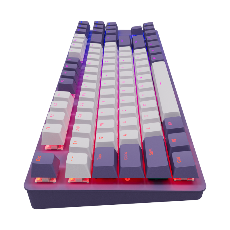 Геймърскa механична клавиатура Dark Project KD87A Violet - G3MS Sapphire Switches, RGB, PBT Keycaps - Image 6