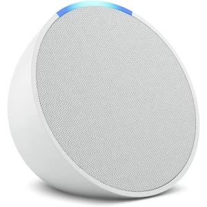 Преносима смарт тонколона Amazon Echo Pop, Bluetooth, Alexa, Бяла
