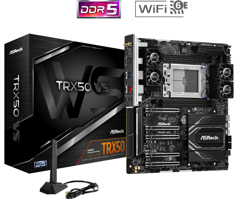 Дънна платка ASROCK TRX50 WS, Socket sTR5, ATX, 4xDDR5 - Image 4