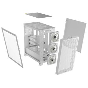 Кутия Corsair 3000D RGB Airflow Mid Tower, Бял - Image 4