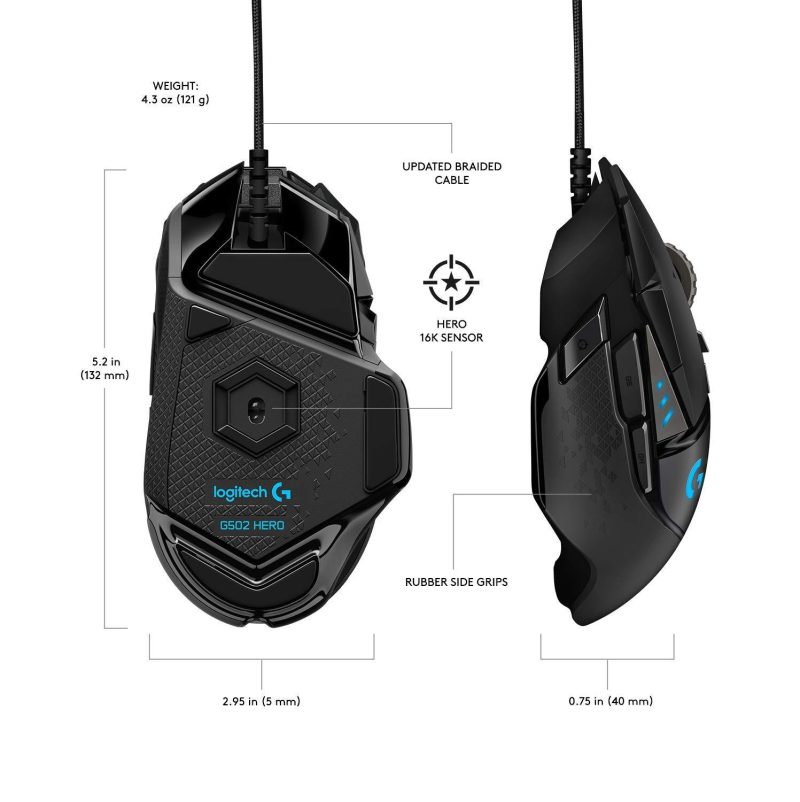 Геймърска мишка Logitech G502 HERO Proteus Spectrum RGB - Image 3