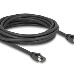 Мрежови кабел Delock, Cat.8.1 S/FTP, 5 m, Доo 40 Gbps, Черен