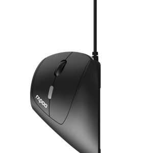 Вертикална ергономична мишка RAPOO EV200, С кабел, Черна - Image 3