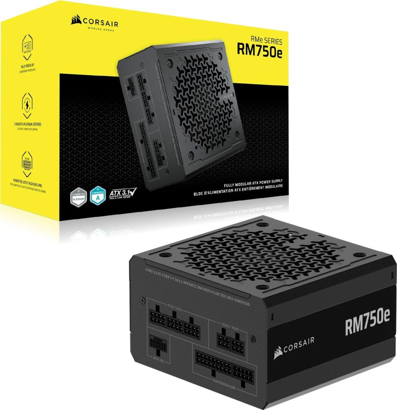 Захранващ блок Corsair RM750e 750W 80+ Gold ATX 3.1, Fully Modular - Image 5