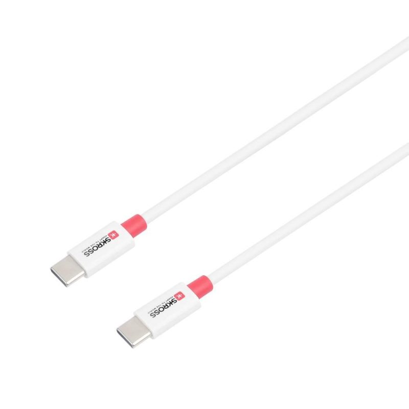 Кабел Skross, USB-C - USB-C 2.0 мъжко, 1.20 м, Бял - Image 3