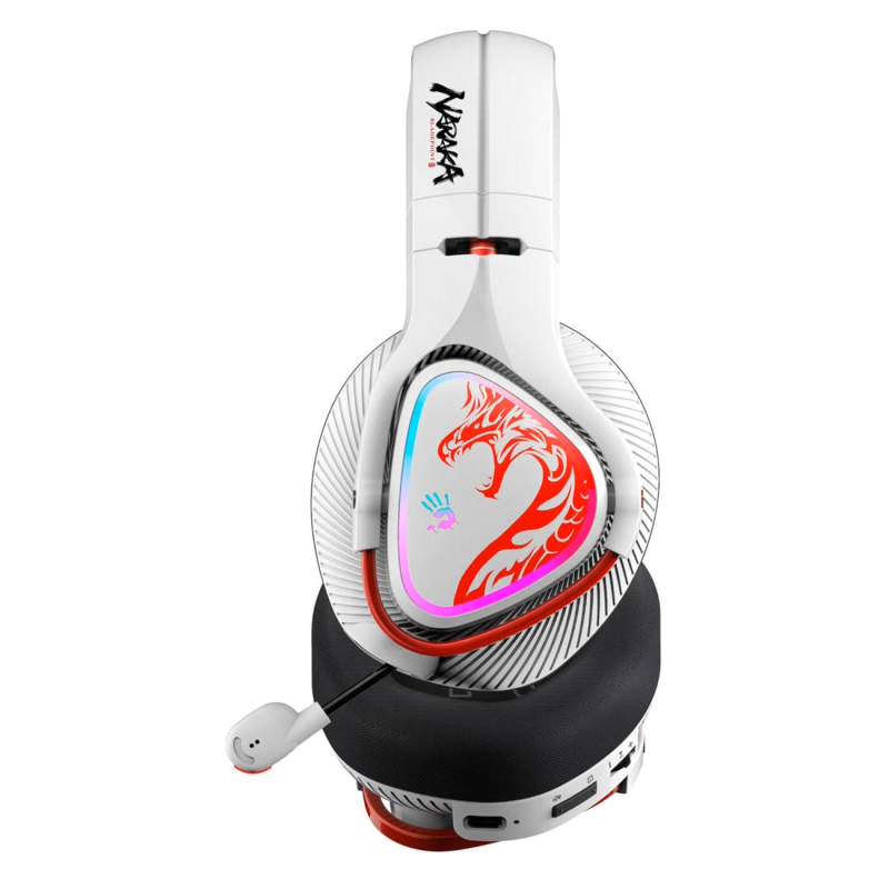 Геймърски слушалки A4TECH Bloody MR720 Naraka, RGB, Bluetooth + USB, Бели - Image 2