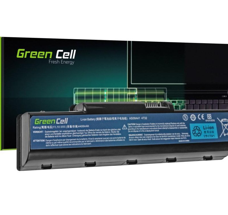 Батерия  за лаптоп GREEN CELL, Acer Aspire 5532 5732Z 5734Z eMachines E525 E625 E725 G430 G525 G625 AS09A31 AS09A41, 11.1V, 4400mAh