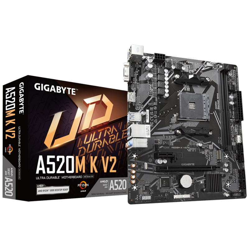 Дънна платка GIGABYTE A520M K V2, Socket AM4 - Image 4