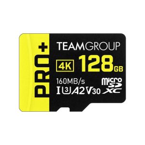 Карта памет Team Group PRO Plus microSDXC 128GB, UHS-I U3, A2, V30 + SD Адаптер