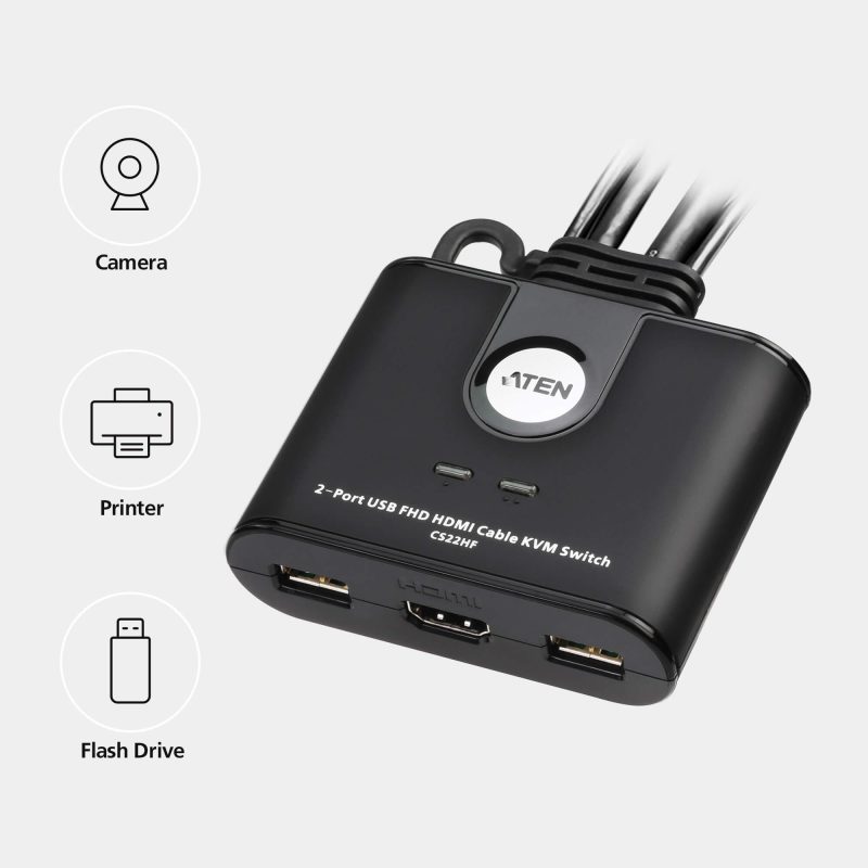 Превключвател KVM ATEN CS22HF, Дву портов USB HDMI - Image 2