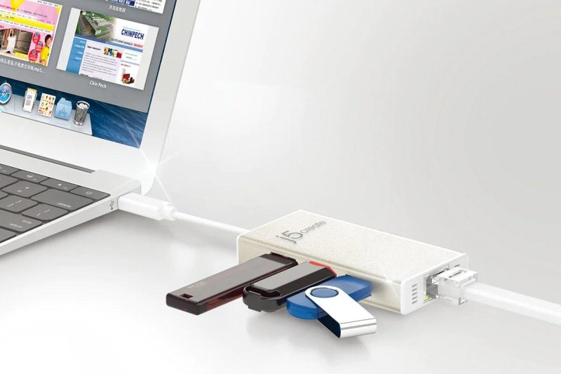 Хъб 3-портов J5create JCH471, USB-C 3.1, USB-A 3.0, Gigabit Ethernet - Image 5