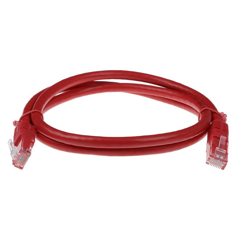 Мрежов пач кабел ACT U/UTP, CAT 6, RJ-45 - RJ-45, 5 m, Медни проводници, Червен, Булк опаковка - Image 2