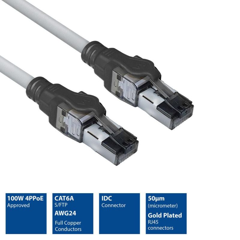 Мрежов пач кабел ACT S/FTP, CAT6A IDC 4PPoE/PoE++100W LZSH, 1.5 m - Image 2