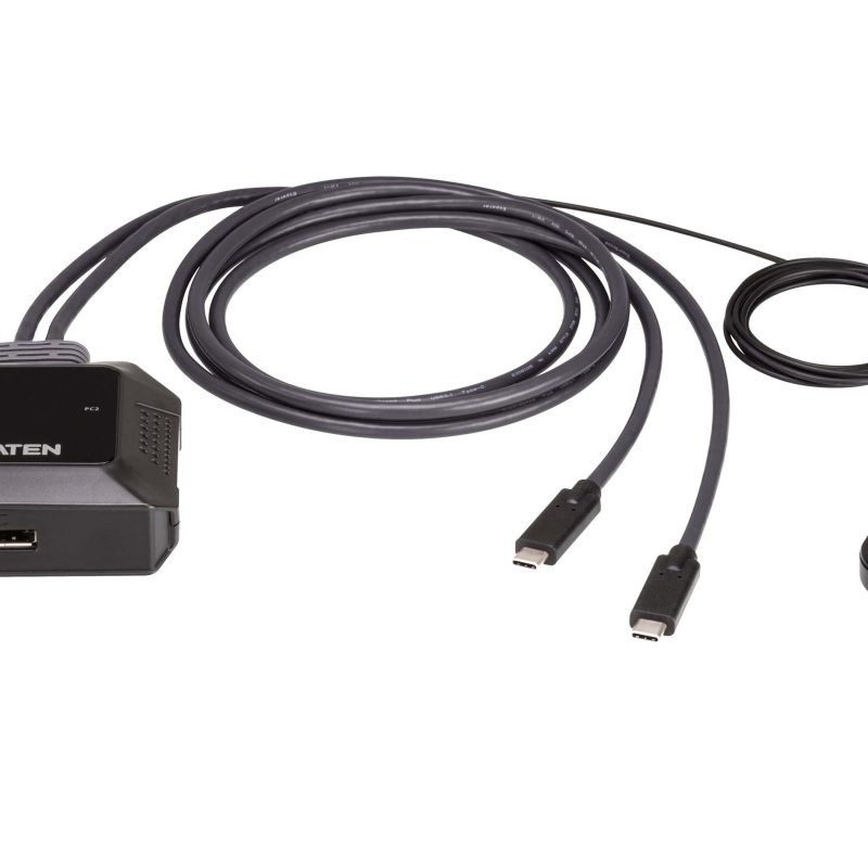 KVM превключвател, ATEN US3312, 2-портов, 4K, DisplayPort, USB-C