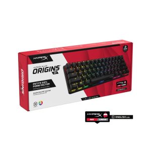 Геймърскa механична клавиатура HyperX Alloy Origins 60, HyperX червени суичове, Черен - Image 8