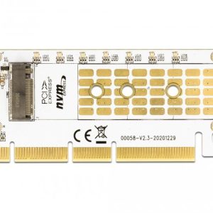 PCI Express x16 (x1 / x4 / x8) карта Delock, за M.2 NVMe M.2 Key M, RGB LED - Image 3