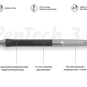 Графичен таблет HUION Inspiroy 2 S, 5080 LPI, Розов - Image 7