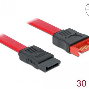 Интерфейсен кабел SATA III Delock 83953, удължителен. 0.30 m, червен - Image 2