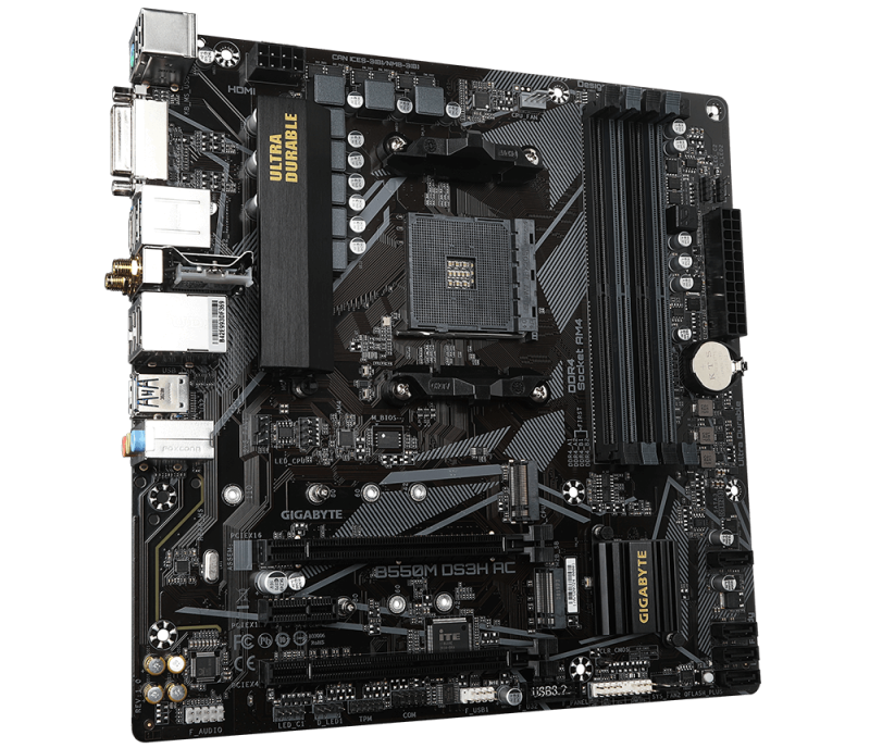 Дънна платка GIGABYTE B550M DS3H AC Socket AM4 - Image 3