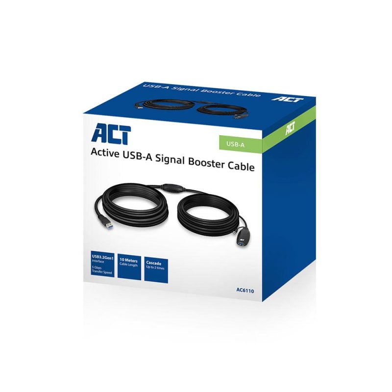 Кабел ACT AC6110, USB-A мъжко - женско, 10 м - Image 4