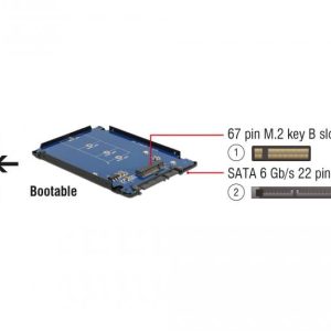 Конвертор DeLock, SATA 22 pin - M.2 с чекмедже, 2.5" - Image 5