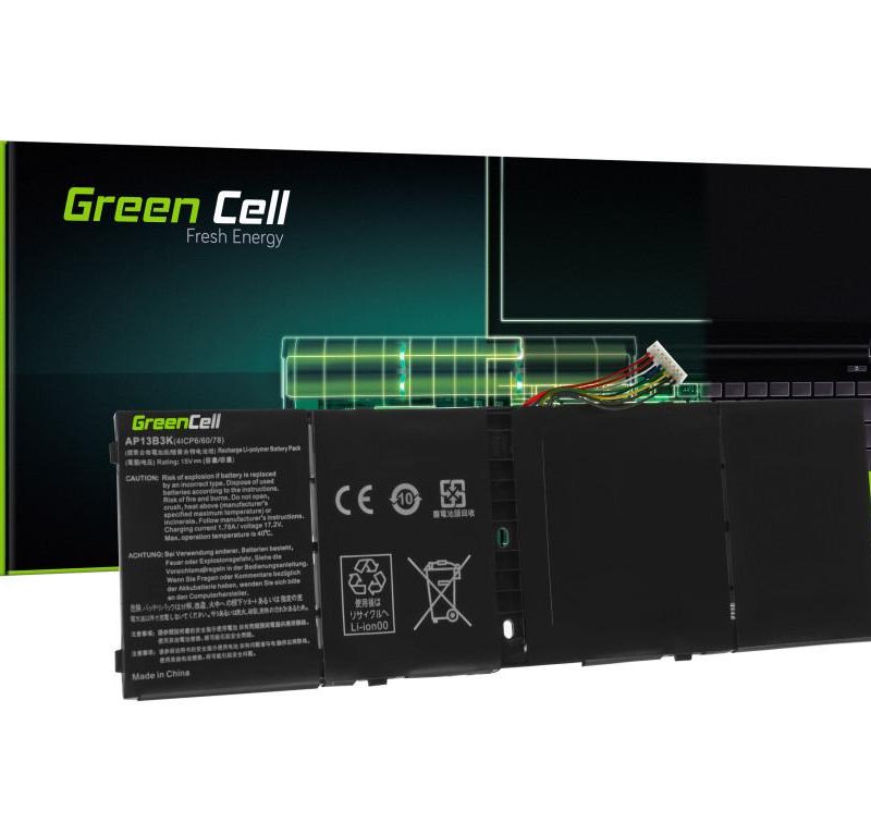 Батерия за лаптоп GREEN CELL, Acer Aspire V5-552, V5-572, V5-573, V7-581, R7-571, 15V, 3560mAh
