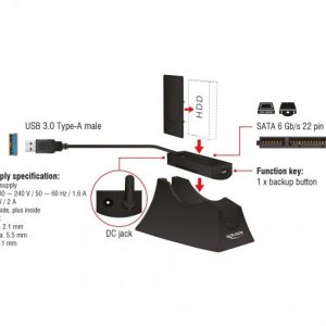 Външна докинг станция Delock, За 2.5″ / 3.5″ SATA HDD / SSD, Backup функция - Image 9