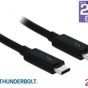Кабел Delock Thunderbolt 3 (20 Gb/s) USB-C,  мъжко - мъжко, 2.0 м, 3 A, Черен - Image 2