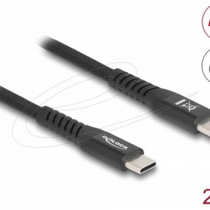 Delock Кабел USB-C, PD 60W, магнитна текстилна обвивка, 2 m