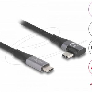 Delock USB-C Кабел 90°, 40 Gbps USB PD 3.1, 240W, 1 m