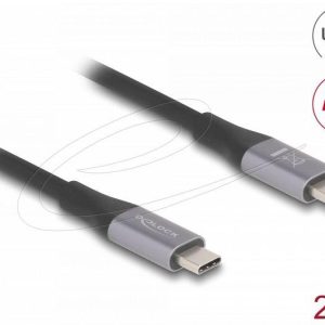 Delock Кабел E-Marker, USB-C, 240W, 2 m, сив - Image 2