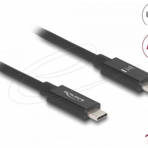 Delock Кабел E-Marker USB-C, 80 Gbps, 16K 60 Hz, PD 3.1 240 W, 1 m, черен - Image 2