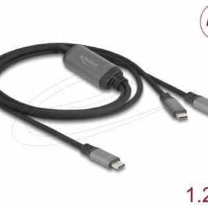 Delock Кабел USB-C, Y-кабел, 2 x USB-C PD 3.0, 100 W, 1.2 m - Image 2
