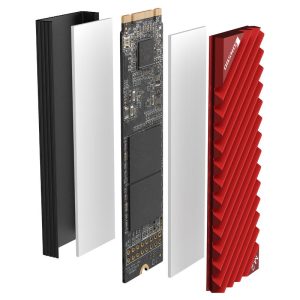 Пасивен охладител Jonsbo M.2 SSD, оребрен, Червен - Image 6