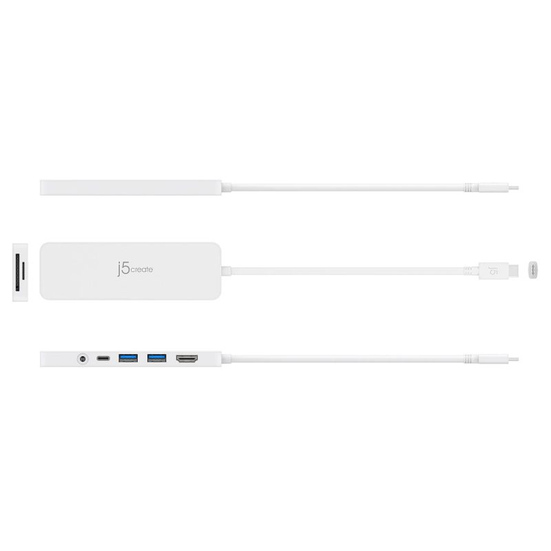 6-портов хъб j5create Mini Dock JCD373, USB, HDMI, SD, 3.5 mm jack - Image 2
