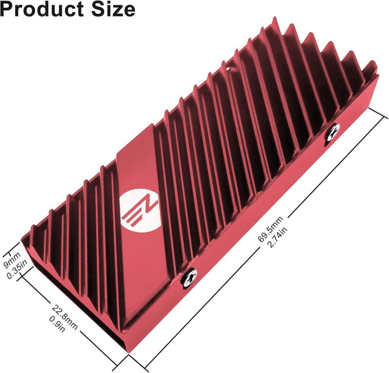 M.2 Heatsink EZDIY-FAB за NVMe SSD диск - Червен - Image 3