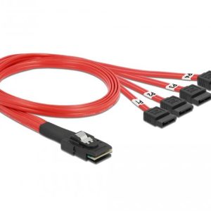 Интерфейсен кабел DeLock, Mini SAS SFF-8087 > 4 x SATA 7 pin, 0.5 m
