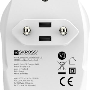 Адаптер-зарядно SKROSS Euro USB Charger 1.302421, 2 x USB-A, 2.4A - Image 4