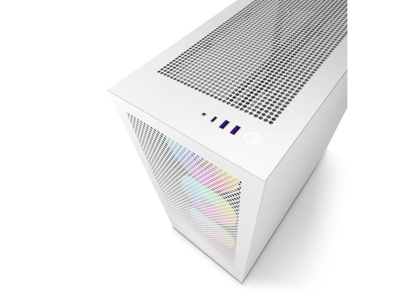 Кутия NZXT H7 Flow RGB Matte White Mid-Tower - Image 4
