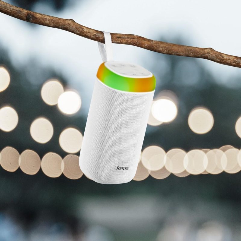 Блутут мобилна колонка HAMA Shine 2.0, 30W, LED, Защита от вода, Бял, 188229 - Image 12