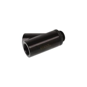 Y-конектор Alphacool Eiszapfen, Въртящ се, 45°, G1/4 външна към 2 x G1/4 вътрешна резба, Черен мат - Image 2