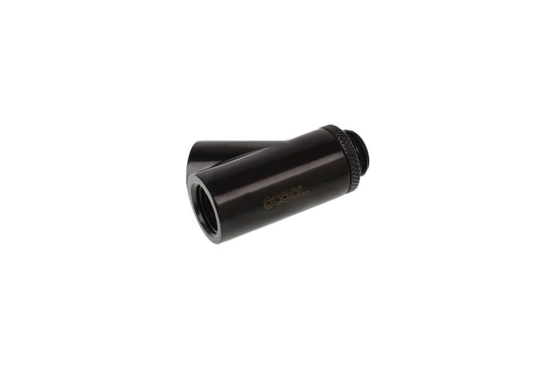 Y-конектор Alphacool Eiszapfen, Въртящ се, 45°, G1/4 външна към 2 x G1/4 вътрешна резба, Черен мат - Image 2